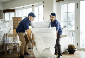 moving furniture in the rain