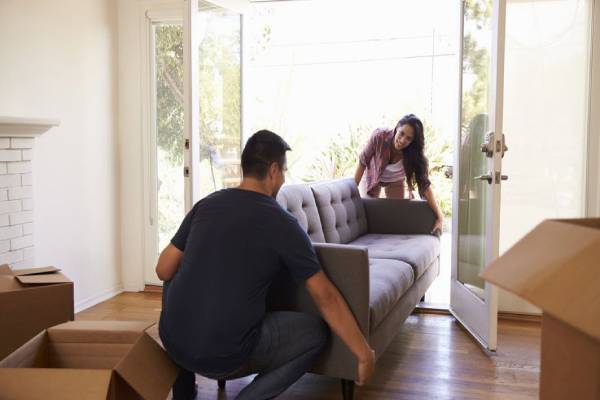 how to move a couch through a door