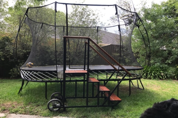 best way to move a trampoline without taking it apart 100