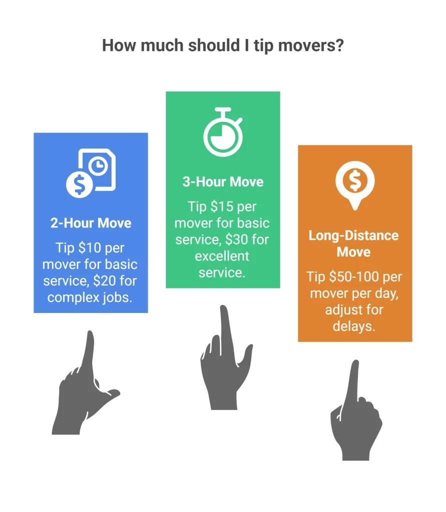 how much to tip movers for 3 hours