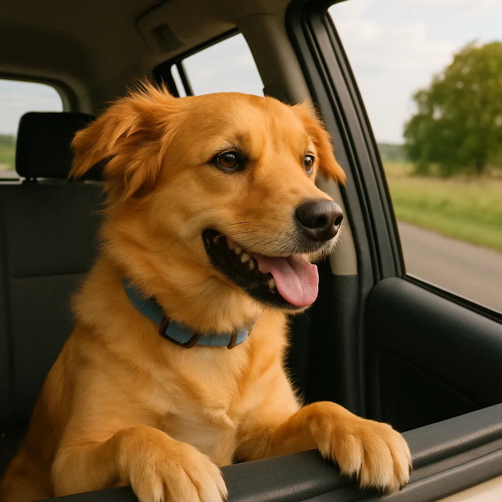 pet traveling in car