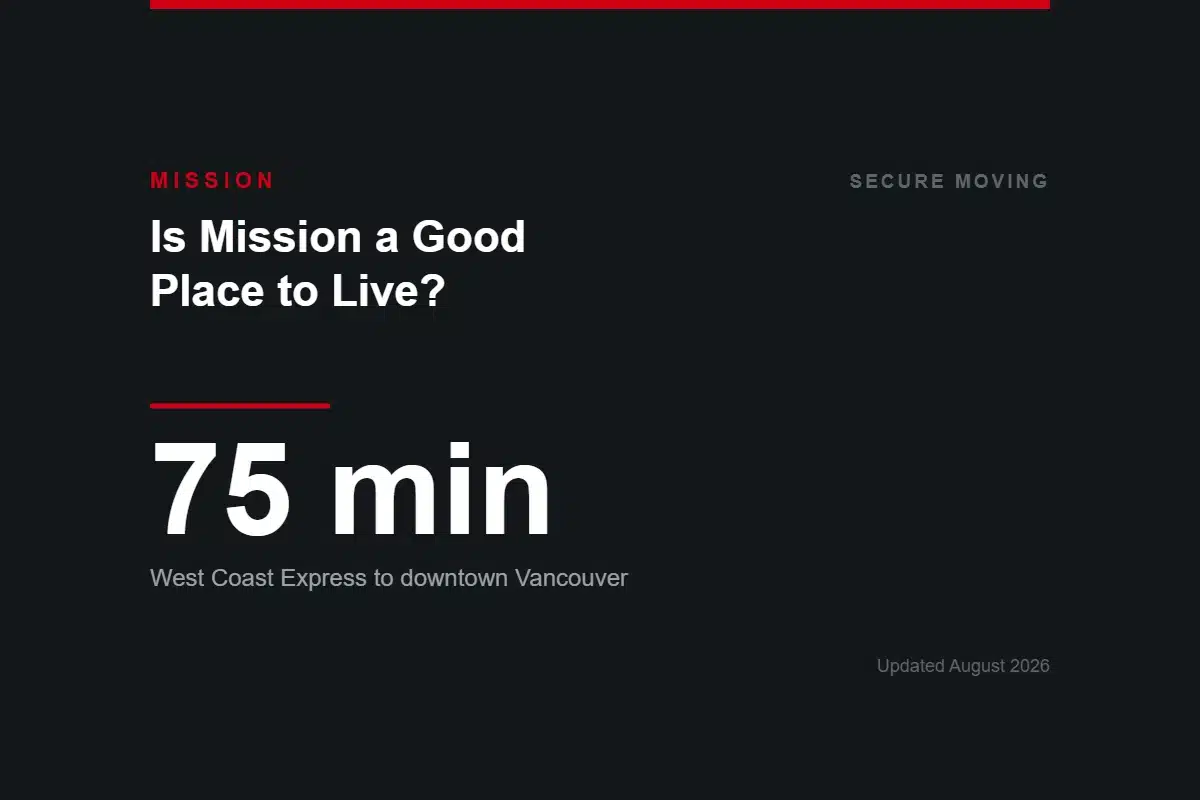 Is Mission a Good Place to Live — 75 minutes by West Coast Express to downtown Vancouver