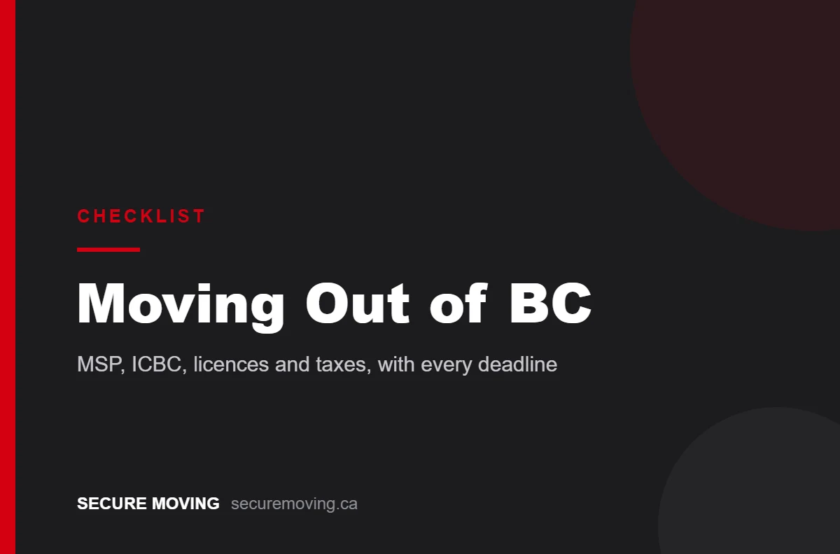 Moving out of BC checklist, a Secure Moving guide
