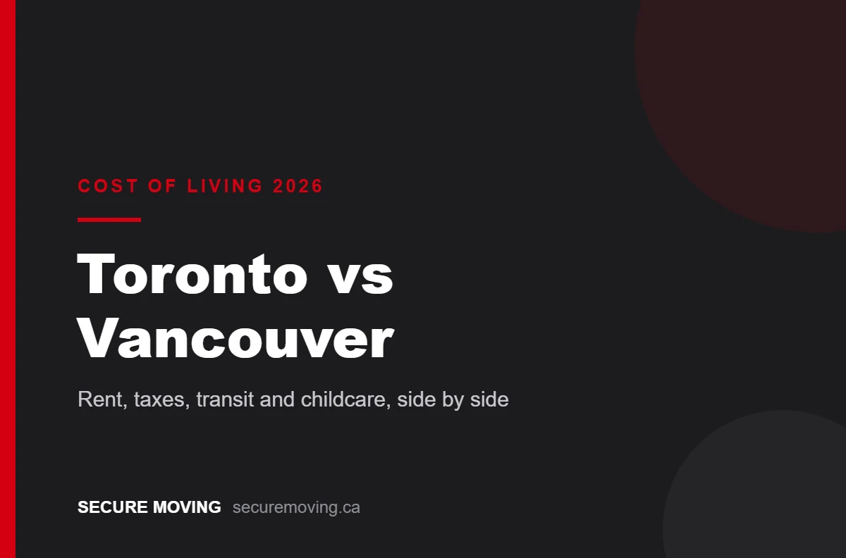 Toronto vs Vancouver cost of living 2026, a Secure Moving guide
